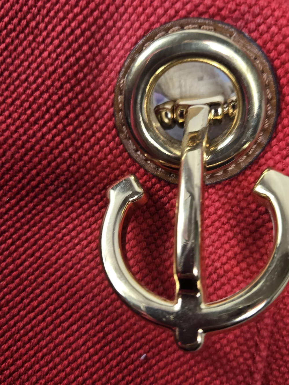Michael Kors Red Canvas Tote with Rope Handles and Gold Hardware